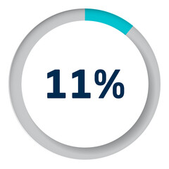 Set of circle percentage diagrams for infographics, 3D design
