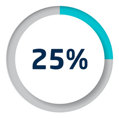Set of circle percentage diagrams for infographics, 3D design