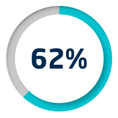 Set of circle percentage diagrams for infographics, 3D design