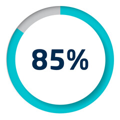 Set of circle percentage diagrams for infographics, 3D design