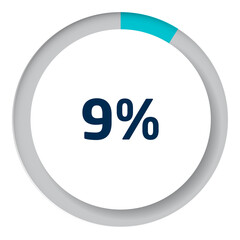 Set of circle percentage diagrams for infographics, 3D design