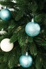 Fototapeta na wymiar Concept of Christmas and Happy New Year, beautiful Christmas tree