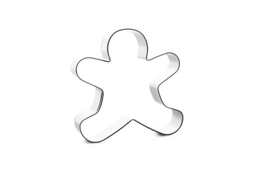 Concept of tools for cooking cookies, cookie cutter, isolated on white background