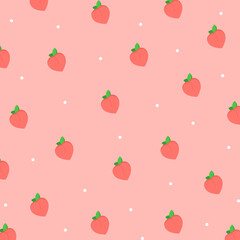 cute and simple seamless pattern peach background for textile, fruit packaging, etc