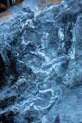 Ice formations on a ledge in Bolton Notch in Connecticut.