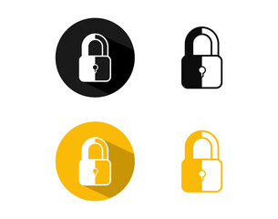 lock icon set flat style padlock symbol collection keyhole sign safety safe protection marker secure key closed code