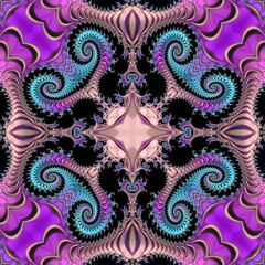 Elegant Seamless Repeating Fractal Art Pattern Tile