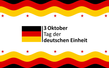 Fototapeta premium German independence day german unity day german republic day tag der deutschen einheit. German language horizontal banner design 