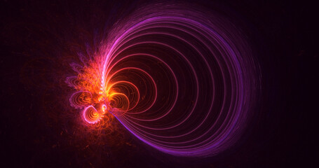 3D rendering abstract multicolor fractal light background