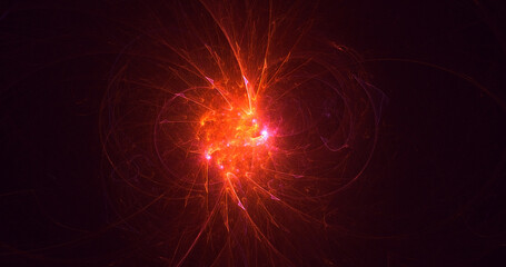 3D rendering abstract multicolor fractal light background