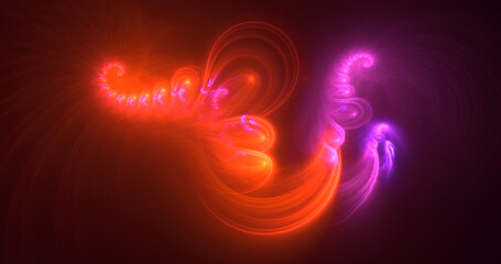 3D rendering abstract multicolor technology fractal light background
