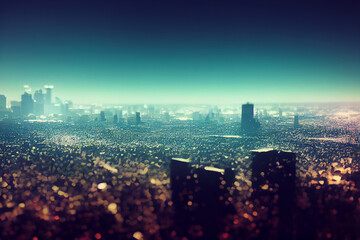 Blur painting of futuristic city
