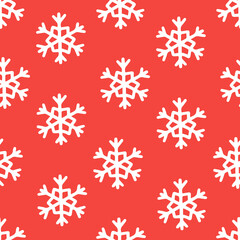Naklejka na ściany i meble Snowflake simple seamless pattern Cute vector back