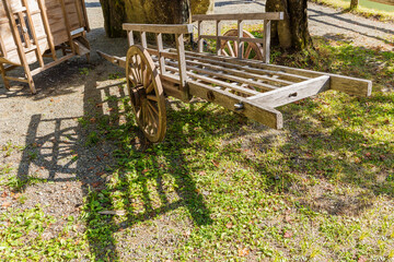 高山　飛騨の里　民俗村　荷車　民家　日本家屋