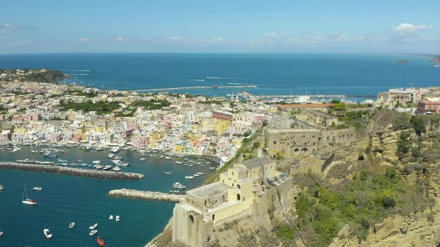 Pedestal Up Reveals Procida Island in Italy in the Gulf of Naples