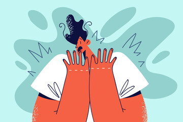 Stunned man feeling scared 