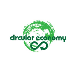 circular economy icons on white background	
