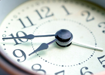 The image of the alarm clock face nine o'clock.Work concept