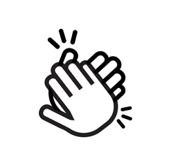 Hands clapping icon on white background