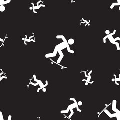 seamless pattern with skateboarding icon