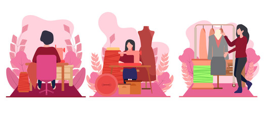 Flat Bundle Fashion Illustration