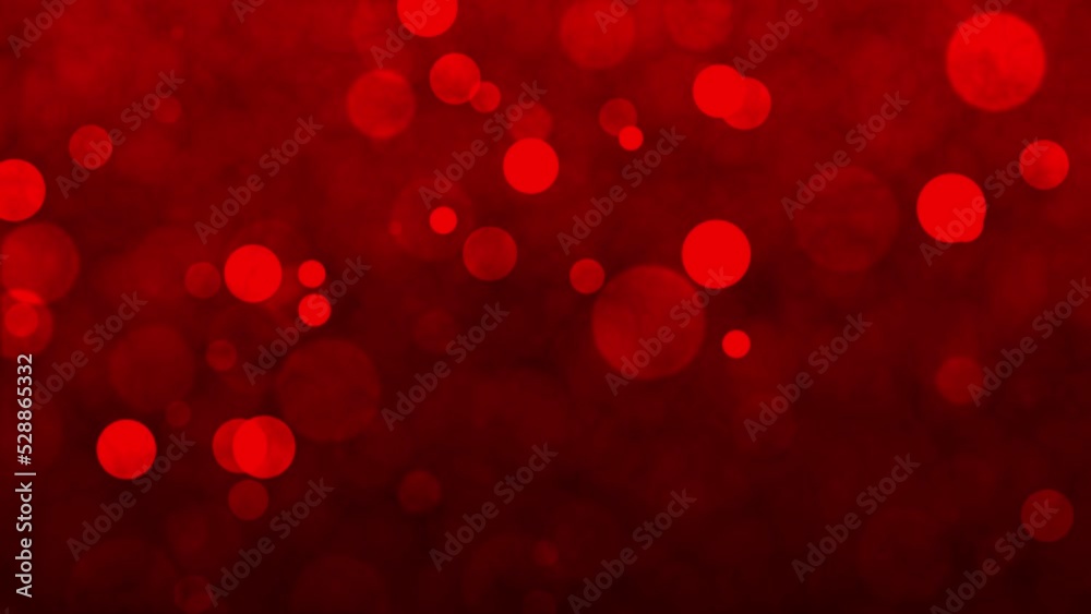 Wall mural red animated background with light particles across the screen. lens focus on red background animati