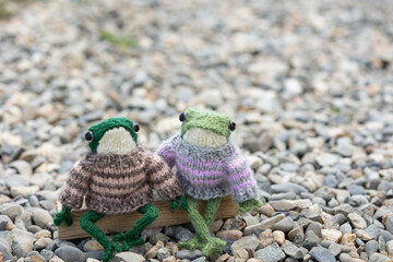 Knitted frogs - toys