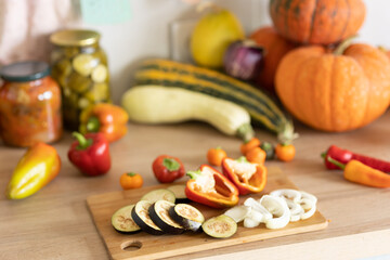 vegetables on the table