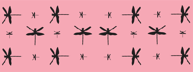 Dragonfly vector image on a pink background for illustration or wallpaper.