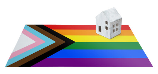 Progress LGBT rainbow house isolated on white with clipping path