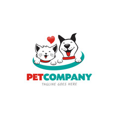 Vector logo design template for pet shops, veterinary clinics and homeless animals shelters.