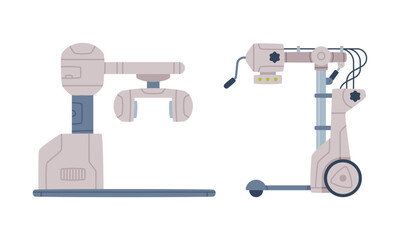 X-ray Machine as Medical Equipment and Assistance Device Vector Set