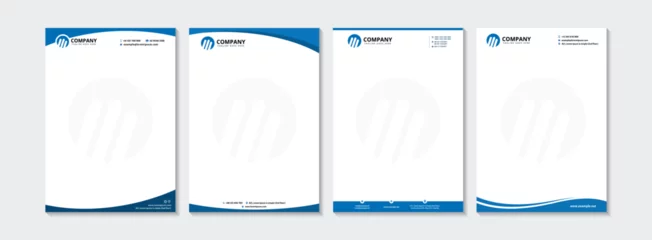 Foto op Plexiglas Corporate modern letterhead design bundle template with blue color. creative modern letterhead design template for your project.  © MdWasim