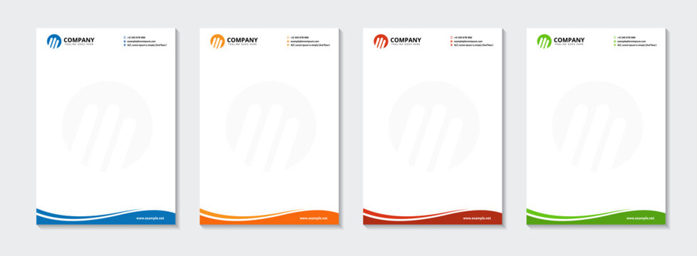 Corporate modern letterhead design bundle template with various color options. creative modern letterhead design template for your project. 