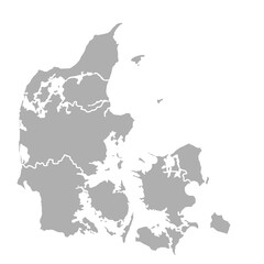 Denmark map using blue border lines on dark background