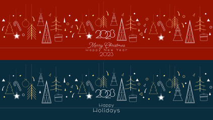 Merry Christmas, Happy Holidays 2023 set.