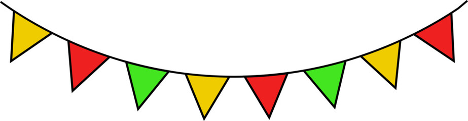 flag garland vector design illustration isolated on transparent background