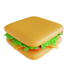 3D illustration sandwich