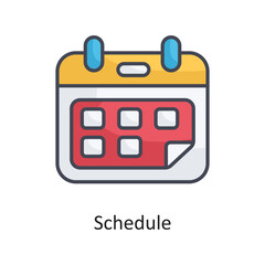 Schedule Filled Outline Vector Icon Design illustration on White background. EPS 10 File
