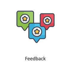 Feedback Filled Outline Vector Icon Design illustration on White background. EPS 10 File