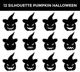 Fototapeta na wymiar pumpkin halloween silhouette element design