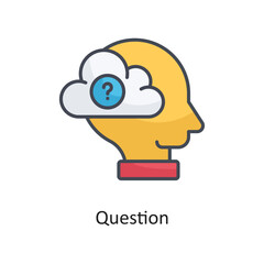 Question Filled Outline Vector Icon Design illustration on White background. EPS 10 File