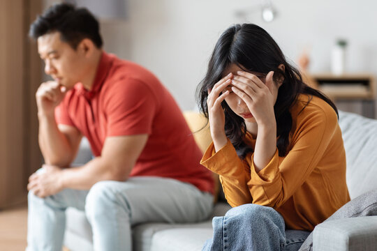 Upset Chinese Couple Having Fight, Home Interior