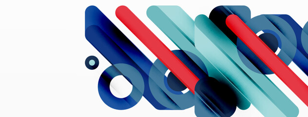 Lines geometric background. Stripes and rings composition business template for wallpaper, banner, background or landing