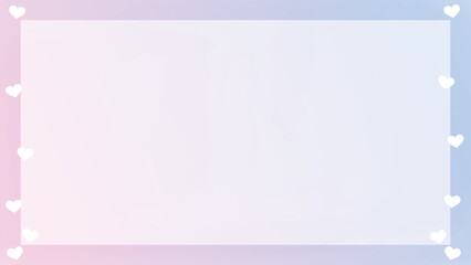 Obraz premium ゆめかわグラデーション背景にハートが浮かぶ背景イラスト