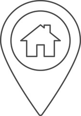 Pin Location with Home Flat Icon