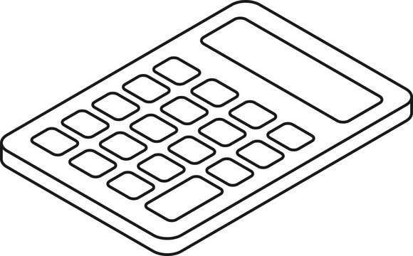 Calculator Lin icon isolated transparency background 