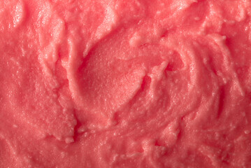 Berry yoghurt ice cream. Delicious sweet dessert close-up as a background. Smoothies from fresh...