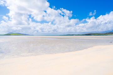 Luskentyre Sands beach on the Isle of Harris, Scotland, UK
