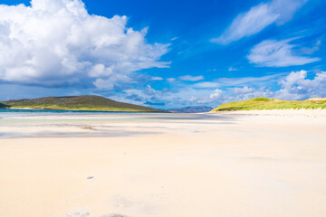 Luskentyre Sands beach on the Isle of Harris, Scotland, UK
